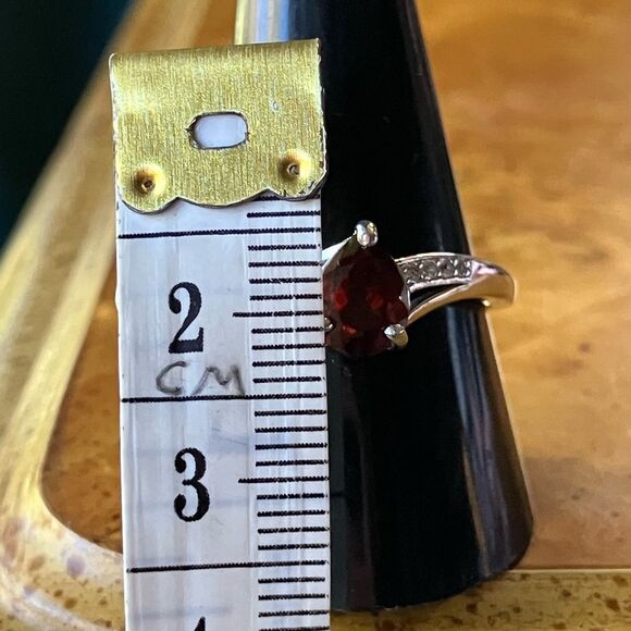 Natural Red Labradorite Sterling Silver Ring Size 9.75 - Picture 8 of 10